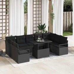 Salon de jardin avec coussins 8 pcs beige résine tressée 476369476369
