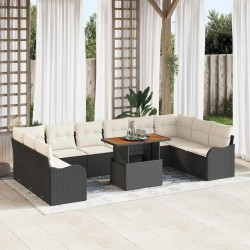 Salon de jardin avec coussins 8 pcs beige résine tressée 476383476383