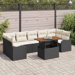 Salon de jardin avec coussins 8 pcs beige résine tressée 476509476509