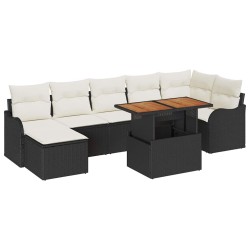 Salon de jardin avec coussins 8 pcs beige résine tressée 476602476602