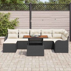 Salon de jardin avec coussins 8 pcs beige résine tressée 476602476602
