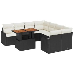 Salon de jardin avec coussins 8 pcs beige résine tressée 476625476625