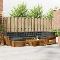 Salon de jardin avec coussins 7 pcs beige résine tressée 478539478539