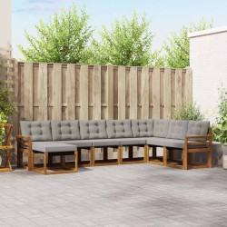 Salon de jardin avec coussins 7 pcs beige résine tressée 478615478615