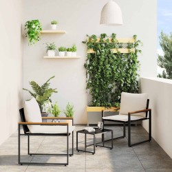 Ensemble à manger de jardin coussins 7pcs Noir Résine tressée 478621478621