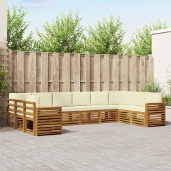 Salon de jardin avec coussins 8 pcs beige résine tressée 478672478672