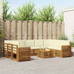 Salon de jardin avec coussins 8 pcs beige résine tressée 478677478677