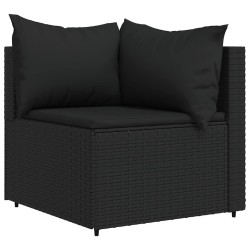 Ensemble de canapé de jardin avec coussin 11 pcs Noir polyrotin 479054479054