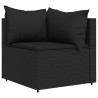 Ensemble de canapé de jardin avec coussin 11 pcs Noir polyrotin 479054479054