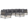 Ensemble de canapé de jardin avec coussin 7 pcs Noir Acier 479056479056