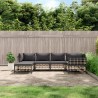 Ensemble de canapé de jardin avec coussin 6 pcs Noir polyrotin 479058479058