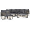 Ensemble de canapé de jardin avec coussin 6 pcs Noir Aluminium 479059479059