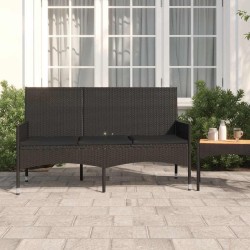 Ensemble de canapé de jardin avec coussin 7 pcs Noir polyrotin 479073479073