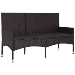 Ensemble de canapé de jardin avec coussin 7 pcs Noir polyrotin 479073479073