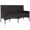 Ensemble de canapé de jardin avec coussin 7 pcs Noir polyrotin 479073479073