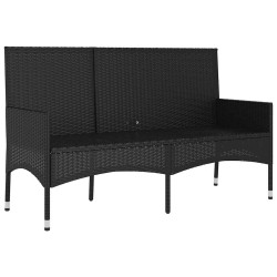 Ensemble de canapé de jardin avec coussin 7 pcs Noir polyrotin 479073479073