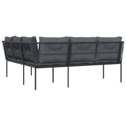 Ensemble de canapé de jardin avec coussin 10 pcs Noir polyrotin 479097479097