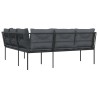 Ensemble de canapé de jardin avec coussin 10 pcs Noir polyrotin 479097479097