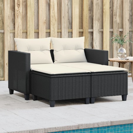 Ensemble de canapé de jardin avec coussin 10 pcs Noir Acier 479098479098