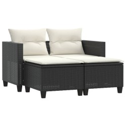 Ensemble de canapé de jardin avec coussin 10 pcs Noir Acier 479098479098
