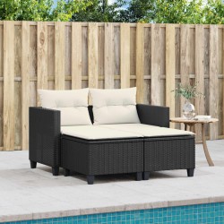 Ensemble de canapé de jardin avec coussin 10 pcs Noir Acier 479098479098