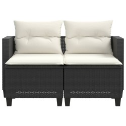 Ensemble de canapé de jardin avec coussin 10 pcs Noir Acier 479098479098