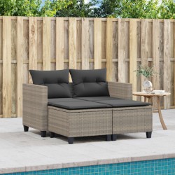 Ensemble de canapé de jardin 9 pcs Noir Poly rotin 479099479099