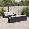 Salon de jardin avec coussins 13 pcs noir résine tressée 479129479129