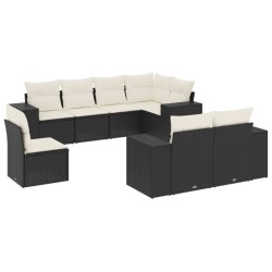 Salon de jardin avec coussins 13 pcs beige résine tressée 479131479131