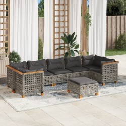Salon de jardin avec coussins 12 pcs beige résine tressée 479133479133