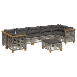 Salon de jardin avec coussins 12 pcs beige résine tressée 479133479133