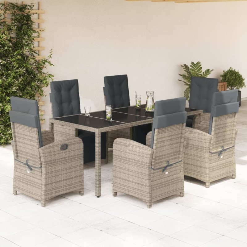 Salon de jardin 5 pcs avec coussins noir résine tressée acacia 479154479154