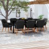 Mobilier à dîner d'extérieur 7 pcs Résine tressée Noir 479163479163