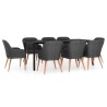 Mobilier à dîner d'extérieur 7 pcs Résine tressée Noir 479163479163