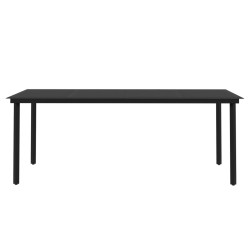 Mobilier à dîner d'extérieur 7 pcs Résine tressée Noir 479163479163
