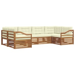 Ensemble de canapé de jardin 6 pcs Beige polyrotin 479174479174