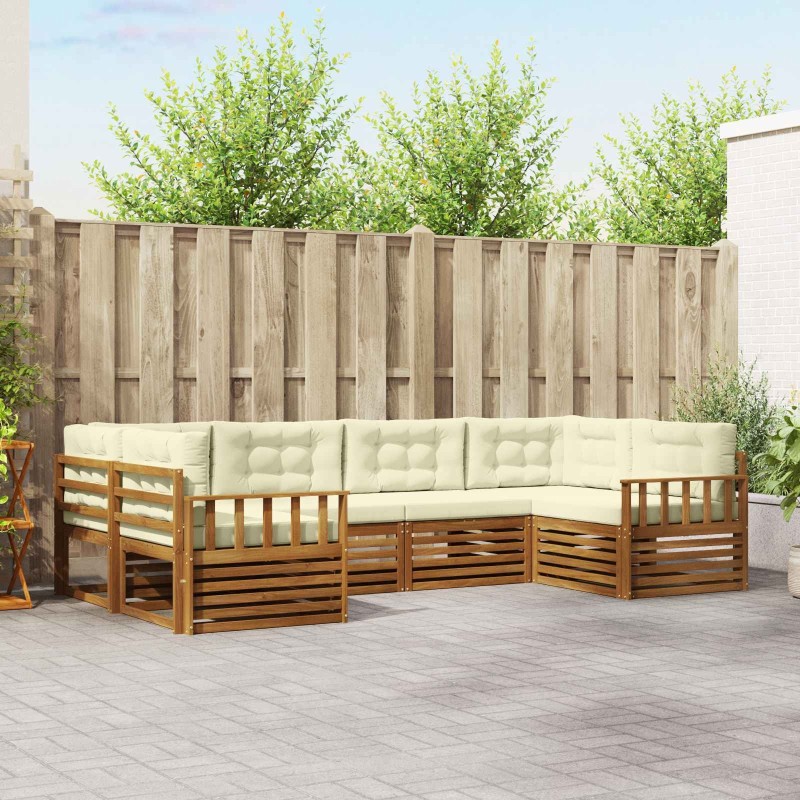 Ensemble de canapé de jardin 6 pcs Beige Poly rotin 479193479193