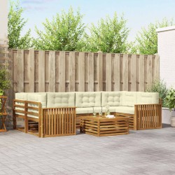 Ensemble de canapé de jardin 5 pcs Beige et crème polyrotin 479216479216