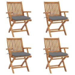 Chaises de jardin lot de 8 avec coussins Bois de teck massif 479259479259