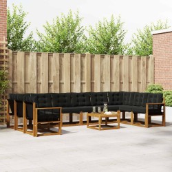 Ensemble à manger de jardin 5 pcs coussins gris résine tressée 479524479524