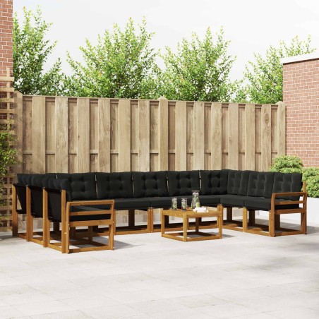 Ensemble à manger de jardin 5 pcs coussins gris résine tressée 479525479525