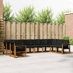 Ensemble à manger de jardin 15 pcs coussins noir résine tressée 479528479528