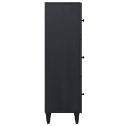 Ensemble à manger de jardin coussins 5pcs Noir Résine tressée 479609479609