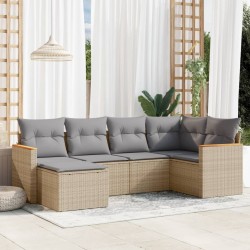 Chaises de jardin avec coussins lot de 4 marron résine tressée 479700479700