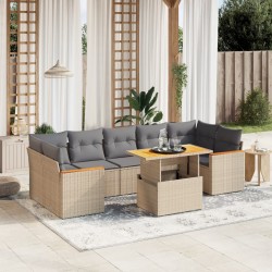 Chaises de jardin lot de 6 et coussins crème Bois teck massif 479801479801