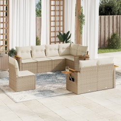 Ensemble de salle à manger pour jardin 7 pcs Beige polyrotin 479880479880