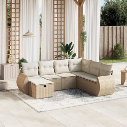 Ensemble de salle à manger pour jardin 7 pcs Beige et Marron 479893479893