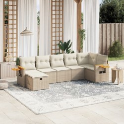 Ensemble de salle à manger pour jardin 9 pcs Beige et Marron 479894479894