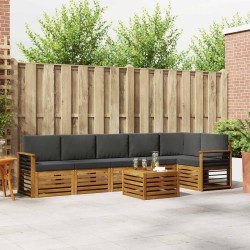 Chaises de jardin lot de 8 avec coussins Bois de teck massif 479979479979