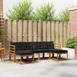 Chaises de jardin et coussins lot de 8 Bois acacia solide Gris 480056480056